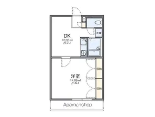 レオパレステイスティー【203号室】の間取り