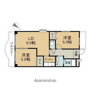 リヴィエール日比津【3階】の間取り