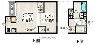 CB千早南カミーノ【102号室号室】の間取り
