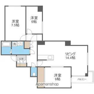 裏参道パークマンション【1104号室】の間取り