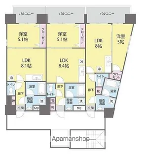 ナジェスタ大濠【6階】の間取り