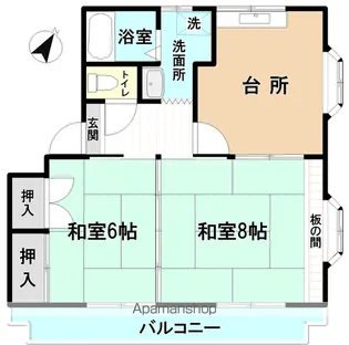 赤富士マンション【202号室】の間取り