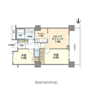 豊洲シエルタワー【31階】の間取り