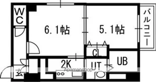 グランカーサ南11条【8階】の間取り