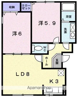 コウジィーコートⅡ【2階】の間取り