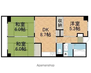 パレス上杉【9階】の間取り