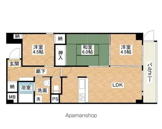 グリーングラス久米田【101号室】の間取り