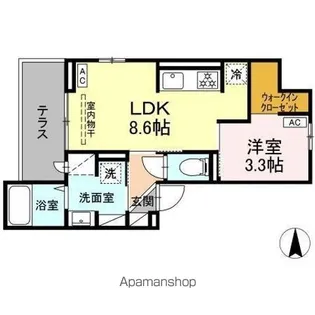 パークサウス栗田【1階】の間取り