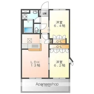 滋賀県守山市今浜町【アパート】の間取り