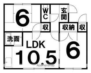 大島マンションB【6号室】の間取り