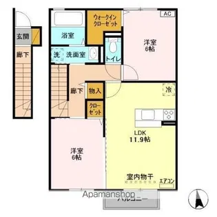 アンソレイユA【2階】の間取り