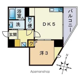 アディーレ西新【6階】の間取り