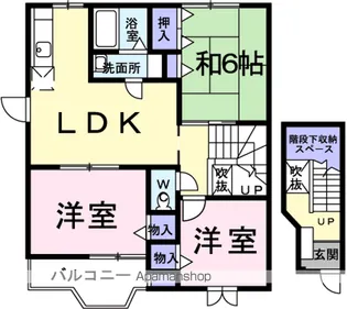 グリーンパークサイドC【2階】の間取り