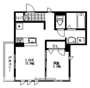 ファミーユサシン長町【101号室】の間取り