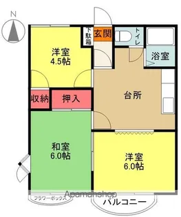 ハートフル玉露【101号室】の間取り