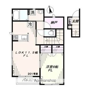 フルール ジューン デ メジロ【201号室】の間取り