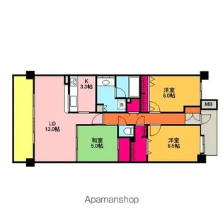レジディア東松戸【6階】の間取り