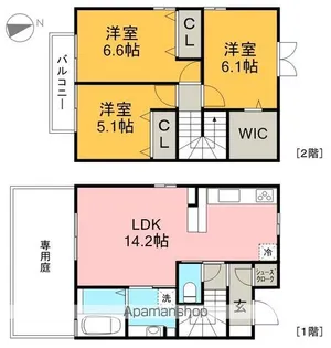 ガーデンコート B棟【1階】の間取り