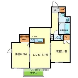 LALACOURT羽衣【1階】の間取り