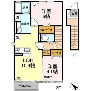 シンシアナガセ【2階】の間取り