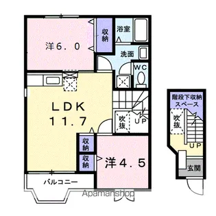 メゾンドールK Ⅳ【2階】の間取り