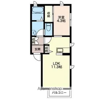 コンフォーザ【102号室】の間取り