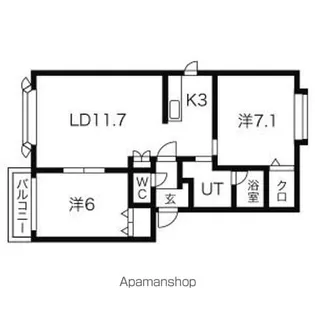 グランシャリオA【1階】の間取り