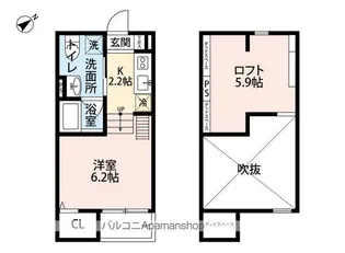 サクシード東湊町【202号室】の間取り