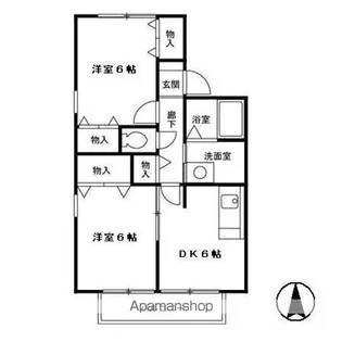 アメニティ名倉 D【202号室】の間取り
