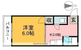 大西コーポⅡ【3階】の間取り