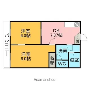 コーポ大師【105号室】の間取り