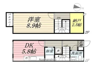 岡山県岡山市南区平福2丁目【テラスハウス】の間取り