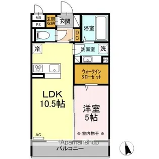 LANDINI 南仙台【2階】の間取り