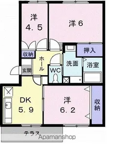 ニューエルディム小田【1階】の間取り
