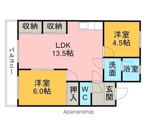 マンション高倉【206号室】の間取り