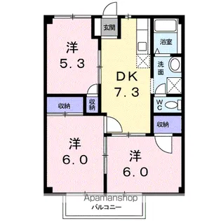 ハートランドB【2階】の間取り