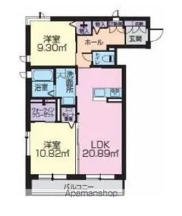 ベレオ若葉町Ⅱ【1階】の間取り