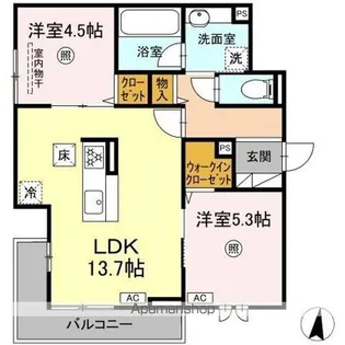 DーRESIDENCE諸岡【1階】の間取り