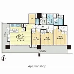 ライオンズマンションコスタ・タワー浦和【13階】の間取り