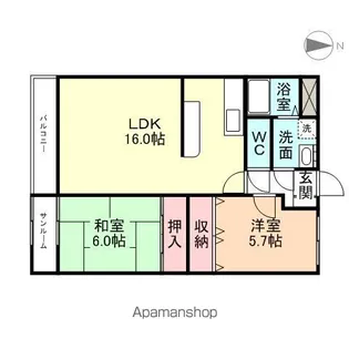 フロラシオン来夢【3階】の間取り