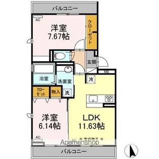 マリポーサマリキータ マリポーサ・ブランカ【3階】の間取り