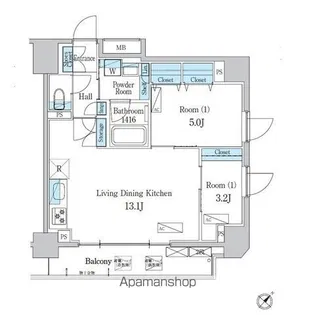 デュオフラッツ一之江WEST【7階】の間取り