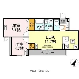 セレスティア細田C【1階】の間取り