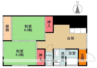 第2双藤コーポ【D101号室】の間取り