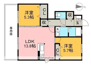 シャーメゾン・ブラン A棟【1階】の間取り