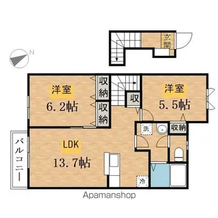 グレンツェ・アヴニールA【2階】の間取り