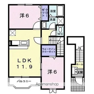 ハピネス村山 A【2階】の間取り