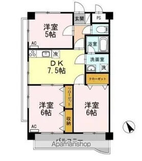 エステート富貴ノ台【3階】の間取り
