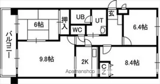 アルファスクエア円山【6階】の間取り