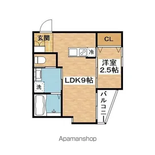 リアコート関大前Ⅱ【3階】の間取り
